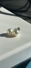 4.あこや真珠9.0mm silverピアス