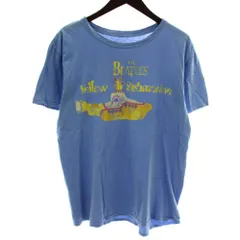 イエロー サブマリン Yellow Submarine ビートルズ Tシャツ カットソー 半袖 クルーネック ロゴ プリント L 青 ブルー 黄色 イエロー /XZ ■GY99