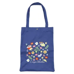 【メール便】クレヨンしんちゃん 手提げかばん 刺繍カラートートバッグ フラワー ネイビー スモールプラネット サブバッグ アニメキャラクター グッズ 