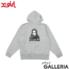 エックスガール パーカー レディース ブランド X-girl ジップパーカー 裏起毛 大きめ おしゃれ かわいい スウェット RHINESTONE LOGO AND FACE ZIP UP SWEAT HOODIE 105261012017 BLACK