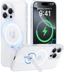 CASEKOO iPhone 16 Pro 用 ケース 超強力な磁力 縦横両対応 【MagSafeとスタンド併用】 マグネット搭載 米軍MIL規格耐衝撃 ワイヤレス充電対応 指紋防止 いphone16pro 用ケース 耐久強化 黄ばみなし アイホン16pro用