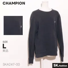 美品 CHAMPION トップス クルーネック Y2K 長袖 スウェット 無地 リブ切替 トレーナー