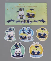 【中古】シール・ステッカー ポムポムプリン＆ポチャッコ ミニケース付きステッカーSET 「Happyくじ Sanrio characters Holiday Collection」 H賞