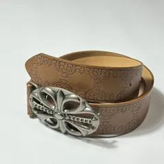 クロスバックル ウエスタンベルト 型押しレザー Y2K ヴィンテージ メンズ レディース