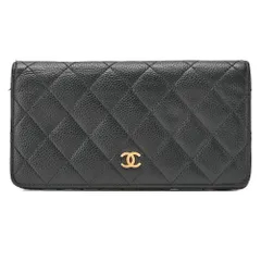 CHANEL シャネル マトラッセ 2つ折り長財布 キャビアスキン 黒（ゴールド金具）レディースウォレット 財布   【中古】【送料無料】のサムネイル