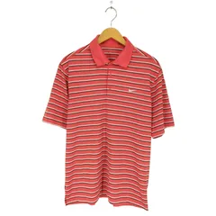 ナイキゴルフ NIKE GOLF ボーダー柄スウォッシュ刺繍ポロシャツ メンズ  XL
