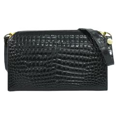 本物 サルヴァトーレ フェラガモ Salvatore Ferragamo レザー 2WAY ショルダーバッグ ハンドバッグ ポシェット ネイビー バッグ 中古 Salvatore Ferragamo(サルヴァトーレフェラガモ) / クロコ型押し