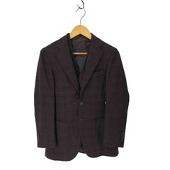 DAKS ゼニア テーラードジャケット カシミヤ混 チェック 赤 美品 