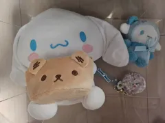 新品) シナモロール セット (ぬいぐるみ+ミニぬいぐるみ+キーホルダー)