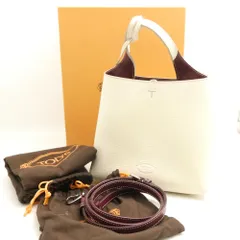 美品 TOD'S トッズ XBWAPAA9100QNK9P09 Tタイムレス マイクロ ハンドバッグ レザー ボルドー Tステッチ ミニ 2way ショルダー レディース AU4012W1 