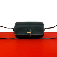 極 美品 LOEWE ロエベ ヴィンテージ アナグラム ロゴ 刻印 レザー 本革 ミニ ショルダーバッグ ポシェット サコッシュ ネイビー 16304