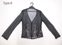 刺繍ビーズ カーディガン薄手ボレロ ビジューパーティー用 フォーマル用 結婚式 タイプB（ブラック）