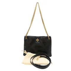 【中古】TORY BURCH トリーバーチ キラ ダイヤモンドキルト スモールショルダーバッグ キルティング レザー ブラック 黒 ロゴ レディース 2WAY チェーン ベルト T金具 肩掛け 斜め掛け A2601042 【無料ギフトラッピング承ります】
