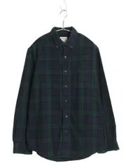 【お得なクーポン配布中!】 エルエルビーン チェック 長袖 ボタンダウン フランネル シャツ メンズ M / アウトドア コットン 長袖シャツ ネルシャツ ブラックウォッチ
