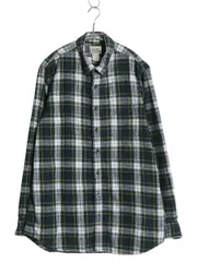 【お得なクーポン配布中!】 エルエルビーン チェック 長袖 ボタンダウン フランネル シャツ メンズ M / 古着 アウトドア コットン ネルシャツ 長袖シャツ マルチカラー
