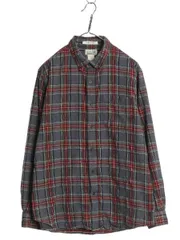 【お得なクーポン配布中!】 00s エルエルビーン チェック 長袖 ボタンダウン フランネル シャツ メンズ L 古着 オールド コットン 長袖シャツ ネルシャツ マルチカラー