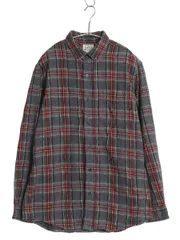 【お得なクーポン配布中!】 エルエルビーン チェック 長袖 ボタンダウン フランネル シャツ メンズ M / 古着 アウトドア コットン 長袖シャツ ネルシャツ マルチカラー