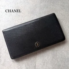 CHANEL シャネル ココボタン 二つ折り長財布 ブラック ゴールド金具 レザー ロングウォレット　a13