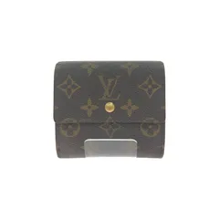 ▼▼LOUIS VUITTON ルイヴィトン レディース モノグラム Wホック ポルトモネ ビエ カルトクレディ ボタン難有 M61652 ブラウン