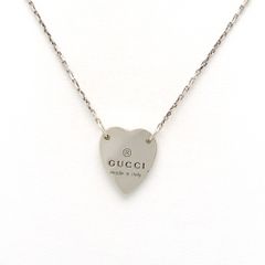 美品】グッチ ゴースト スカル ハート プレート ネックレス シルバー