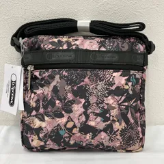 410　良品　LeSportsac　レスポートサック　 ショルダーバッグ　斜めがけ　紐調節可能　 SHELLIE CROSSBODY　BOHEMIAN　 リーフ　総柄　ナイロン　軽量　 タグ付き　レディース