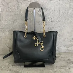 美品　TORY BURCH トリーバーチ　2way ショルダーバッグ　ハンドバッグ　ロゴ　チェーン　レザー　黒　ブラック