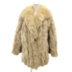 ノーブランド リアルファーコート フォックスファー 毛皮 ミドル丈 11 白 ホワイト /YJ ■GY11