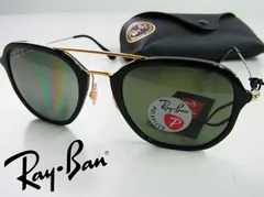 レア★RayBan レイバン ウエリントンタイプ 偏光グラス サングラス★52【RB4273 601/9A】ブラック黒ゴールド金/グリーン緑【本物保証】