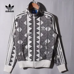 アディダス オリジナルス adidas ORIGINALS ファイヤーバード トラックジャケット S ホワイト ブラック Firebird ストリート Y2K ジャージ ロゴ刺繍 ユニセックス スポーツミックス 古着 N509