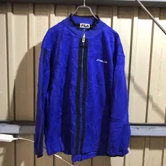 2077 FILA フリースジャケット パープル XL フィラ ワンポイント 刺繍ロゴ フルジップ  古着卸 アメリカ仕入