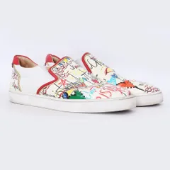 CHRISTIAN LOUBOUTIN グラフィックスリッポン サイズ43 ホワイト