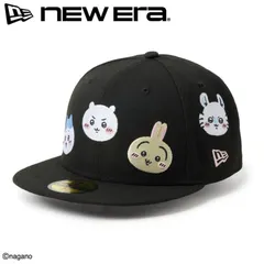 新品 NEWERA ニューエラ 正規品 ちいかわ コラボ 限定 キャップ CAP 帽子 59FIFTY 刺繍 ハチワレ うさぎ モモンガ 古本屋 くりまんじゅう ラッコ シーサー キャラクター グッズ メンズ レディース 黒 ブラック 14864521