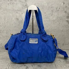 Marc by Marc Jacobs　マークバイマークジェイコブス　2way ミニボストンバッグ　ショルダー　肩がけ　ナイロン　刺繍　ロゴ　青　ブルー
