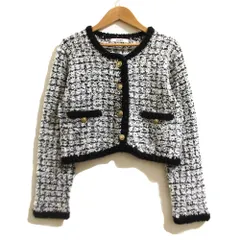 美品 SNIDEL スナイデル ミックス ツイード ジャケット サイズF ブラック ホワイト レディース 古着 中古 USED