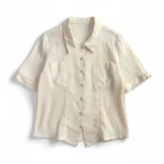 レリアン Leilian シャツ 半袖 ストライプ 13+サイズ イエロー 986743
