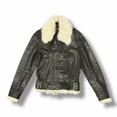 国内正規 DOLCE&GABBANA Sheep Fur Leather Riders シープファーレザーライダース ジャケット ドルチェアンドガッバーナ G9036L ブラック 46 （9919M）