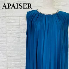 apaiser プリーツワンピース ロイヤルブルー ビジュー フォーマル パーティー 38