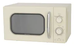 D★ユアサプライムス レトロ電子レンジ 17L 単機能 PRE-702B 東日本 50Hz専用 ターンテーブル 横開き おしゃれ