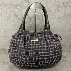 美品　kate spade new york　ケイトスペード　トートバッグ　肩がけ　デニム　キャンバス　レザー　紺　ネイビー