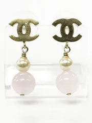 シャネル CHANEL ピアス ココマーク スウィング パール ピンク 【ブランド古着ベクトル】【中古】☆AA★▲■260304