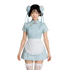 [CosMisty] チャイナドレス 白 コスプレ セクシー ミニ 女装 可愛い 全身 セット ロリータ ワンピース コスチューム ホワイト (M) [M]