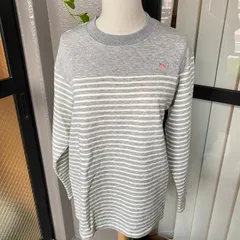 新品タグ付き POLO ボーダー 長袖Tシャツ レディースL グレー カットソー カジュアル 春コーデ