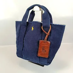 美品 POLO RALPH LAUREN ポロラルフローレン デニムトートバッグ レザータグ付き 美品 ネイビー 紺 切りっぱなし イエローポニー刺繍 ロゴ ミニトート 人気 レア 希少 入手困難 ヴィンテージ メンズ レディース