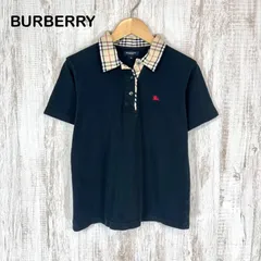 00s BURBERRY LONDON バーバリーロンドン ホースロゴ刺繍 ノバチェック 半袖 ポロシャツ ブラック レディース トップス y2k