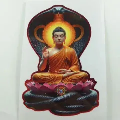 お釈迦様ステッカー　ナーガブッダ　キラキラシール　　防水①