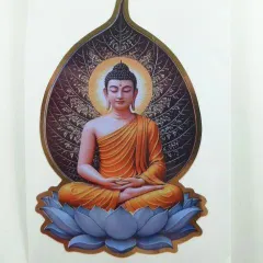 お釈迦様ステッカー　リーフブッダ　キラキラシール　　防水⓶