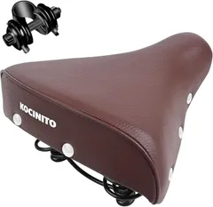 KOCINITO 互換品 自転車用サドル 低反発素材 衝撃吸収設計 防水防滑 超極厚 痛くないサドル ママチャリ 電動アシスト自転車 ロードバイク マウンテンバイク (ブラウン,  ワンサイズ)のサムネイル