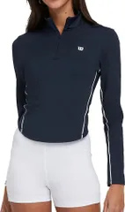 【送料無料】 ウィルソン レディース シャツ トップス Wilson Womens Brentwood Tennis 12 Zip Classic Navy