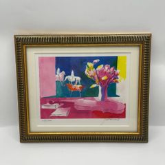 ギラマン「花とヴァイオリン」版画 額装 フランス絵画 インテリア #519 ギラマン「花とヴァイオリン」版画 額装 フランス絵画 インテリア #519