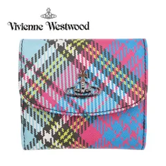ヴィヴィアンウエストウッド 財布 Vivienne Westwood 小銭入れ付き レディース タータンチェック コンパクト ウォレット 二つ折り ミニ財布 オーブ 51150003